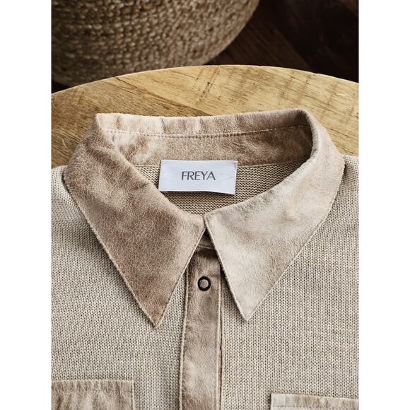 Freya Wool Blend Collared Cardigan Sweater Women's Size M Bohemian Snaps - Picture 7 of 11